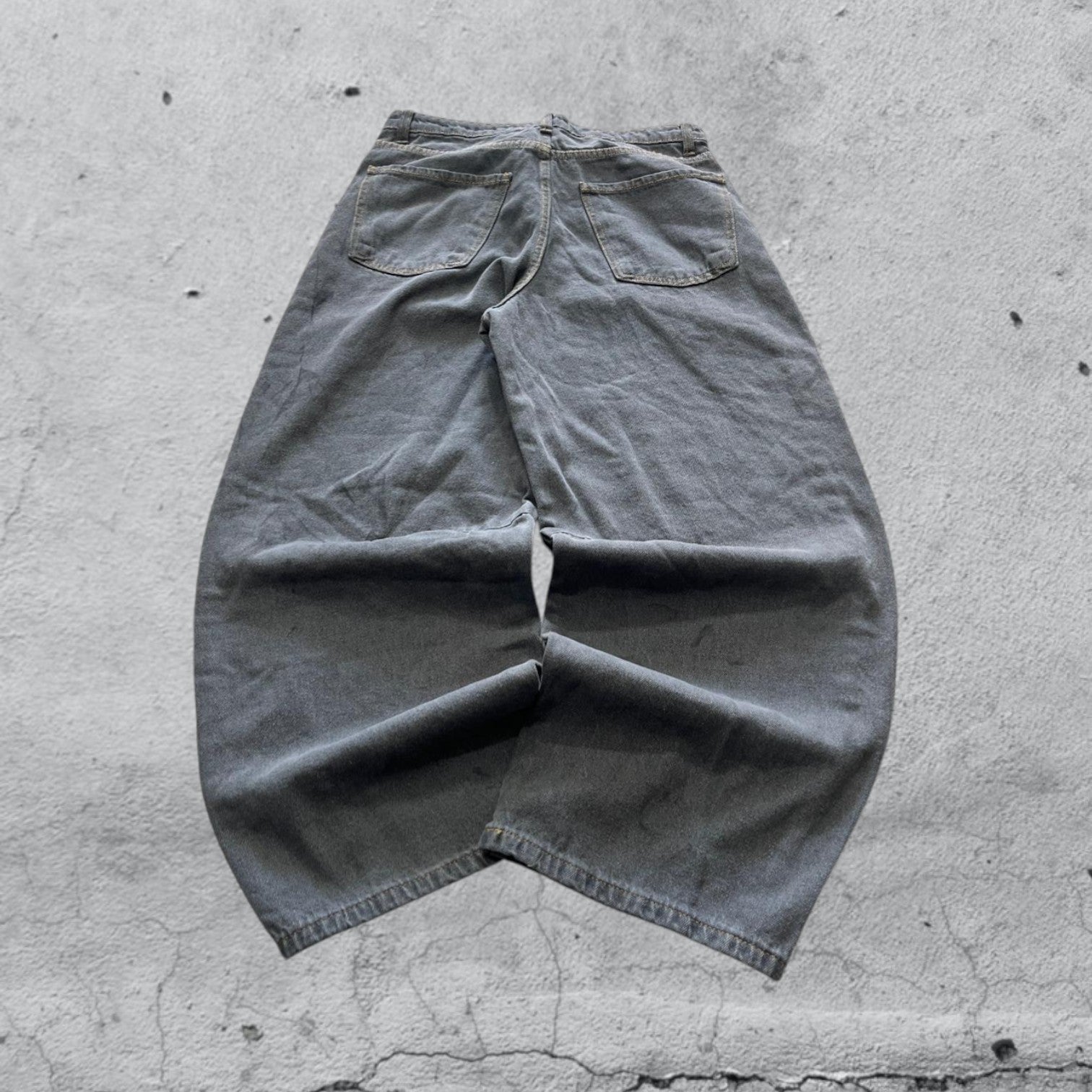 Denim Black Grey Super Baggy Fit (M)