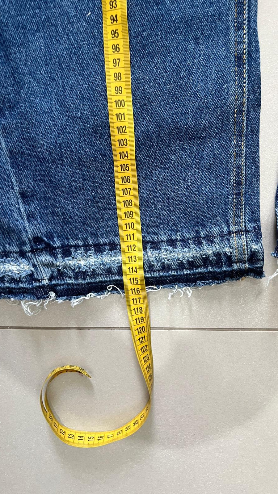 Denim Flare Baggy Fit Blue Wash Sfrangiato (L)