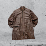 Capotto Lungo in Vera Pelle Vintage Y2K 90s 00s American Style Hip-Hop (XL)