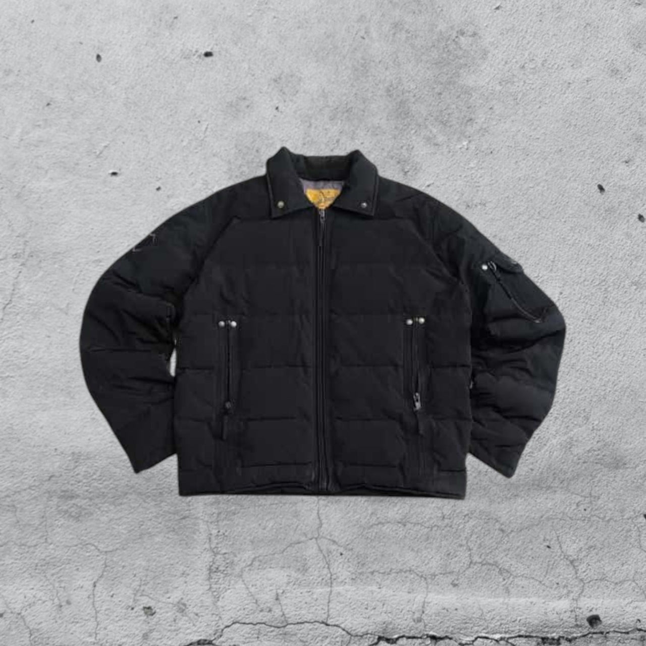 Bomber Giubbotto Nero Bomb Boogie Vintage Y2K 90s 2000s American Style Hip Hop Rave (M)