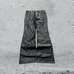 Denim Leather Jeans Bootcut Baggy Fit Vintage Y2K 90s 00s American Style Hip-Hop (S)