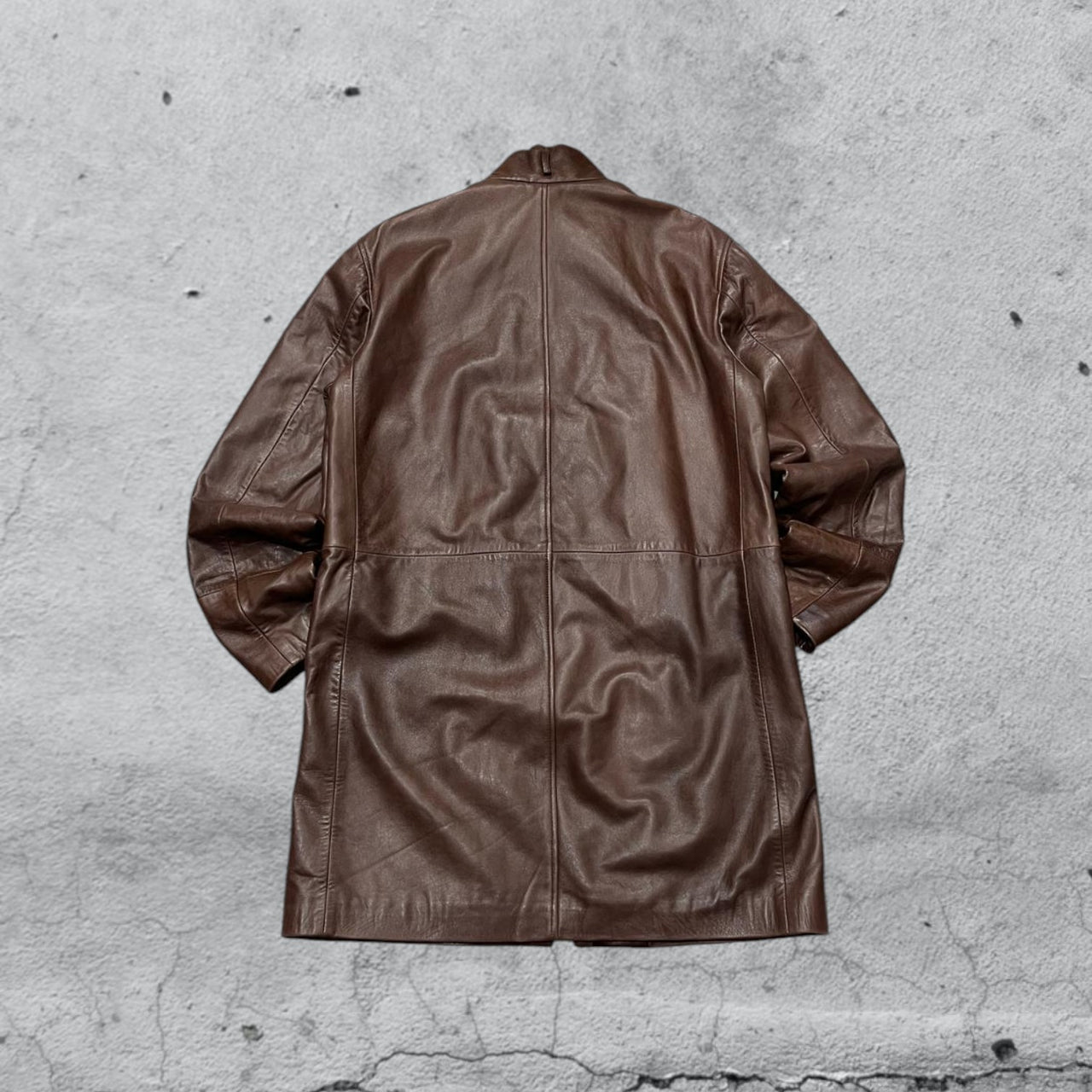 Capotto Lungo in Vera Pelle Vintage Y2K 90s 00s American Style Hip-Hop (XL)