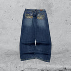 Denim Embroidered Jeans Baggy Fit  (XXL)