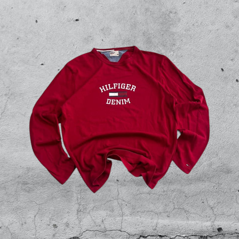 Felpa Girocollo Tommy Hilfiger Loongsleeve Vintage Y2K 90s 00s American Style Hip-Hop (L)