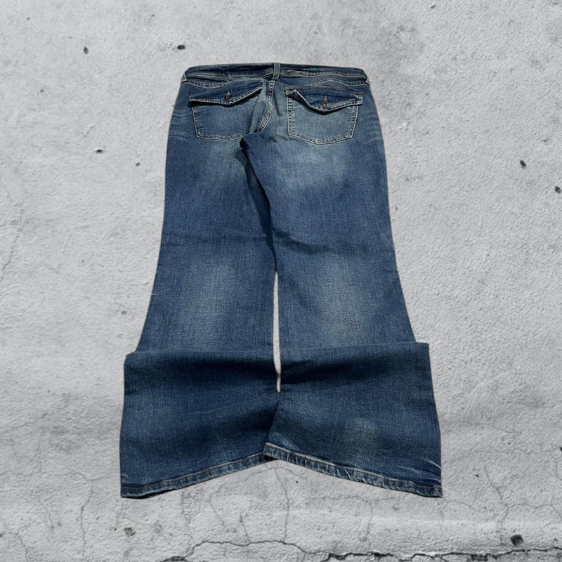 Denim Jeans Washed Baggy Fit Vintage Y2K 90s 00s American Style Hip-Hop (L)