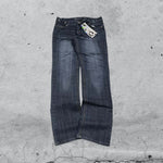 Denim Jeans Washed Straight Fit Vintage Y2K 90s 00s American Style Hip-Hop (S)