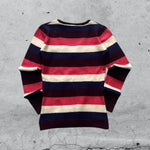 Maglioncino a righe scollo a V Lacoste Vintage Y2K 90s 00s American Style Hip-Hop (XS)