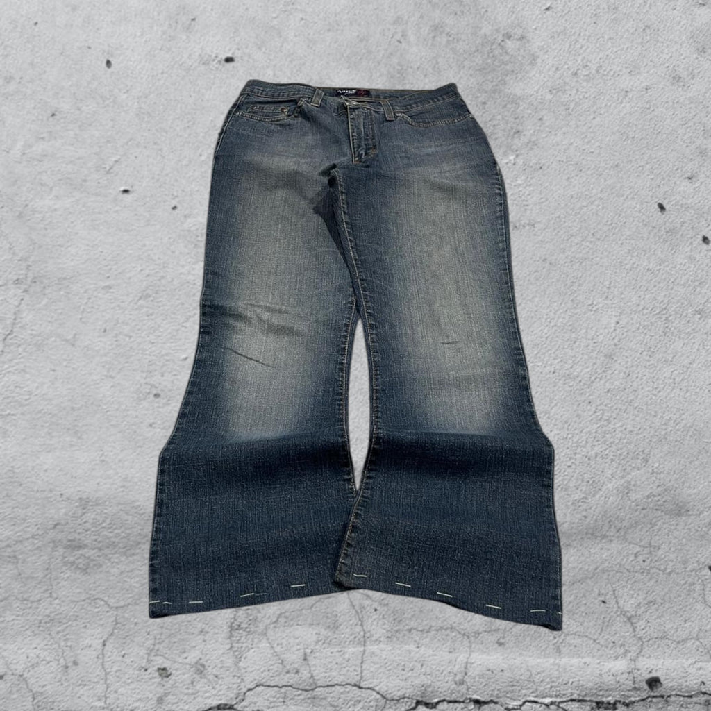 Denim Jeans Washed Embroidered Baggy Fit  (XXS)