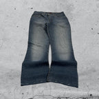 Denim Jeans Washed Embroidered Baggy Fit  (XXS)