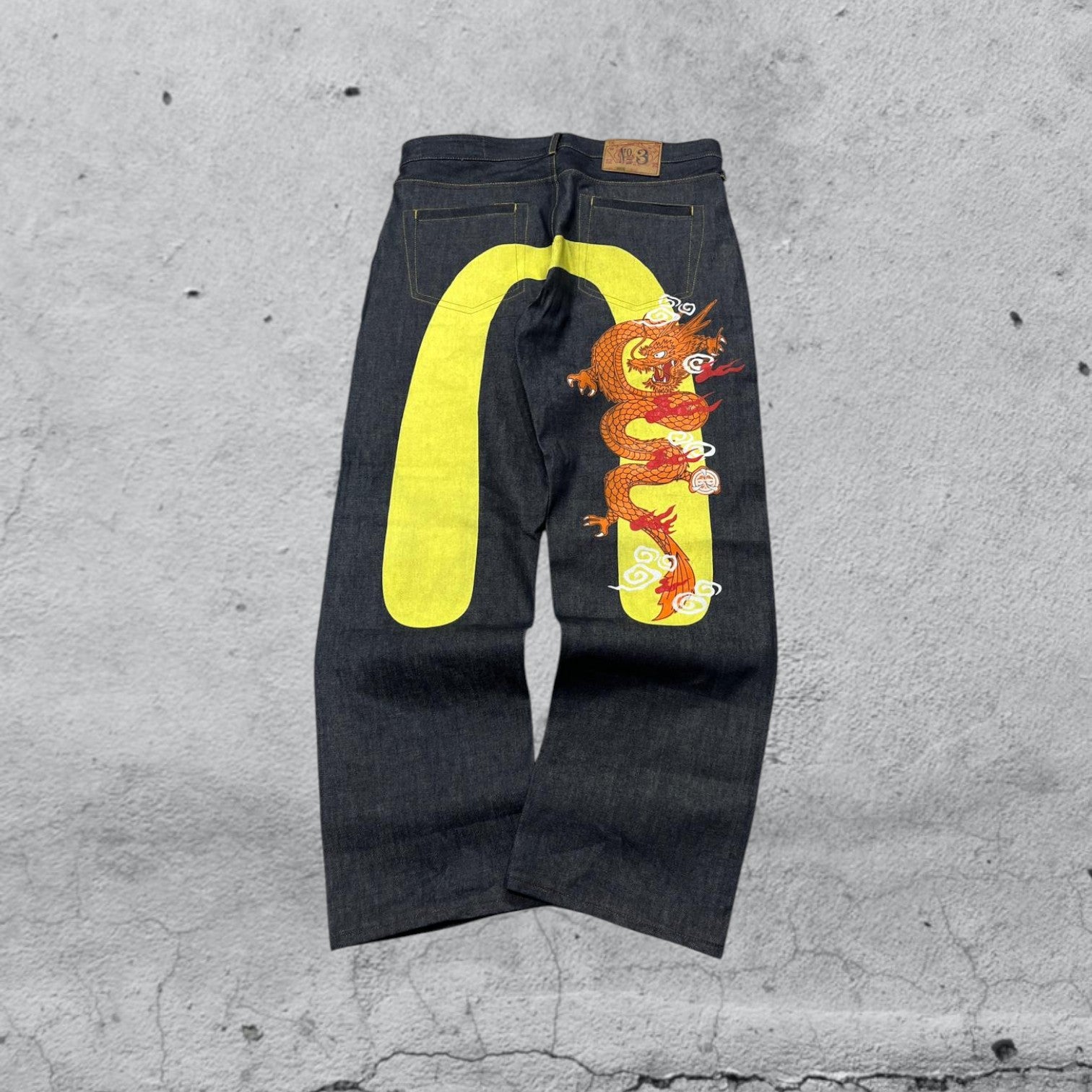 Raw Denim Jeans Evisu Cimosato Selvedge Made In Japan Straight Fit (L)