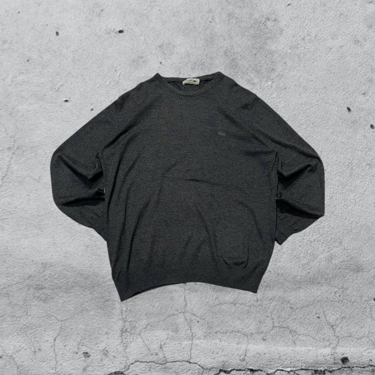 Maglione Lacoste - Grey Sweater Vintage Y2K 90s 00s American Style Hip-Hop (XL)