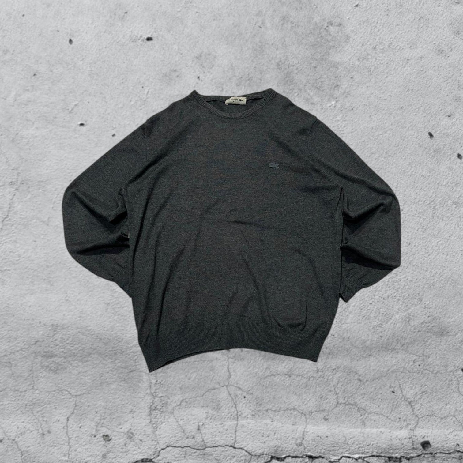 Maglione Lacoste - Grey Sweater Vintage Y2K 90s 00s American Style Hip-Hop (XL)