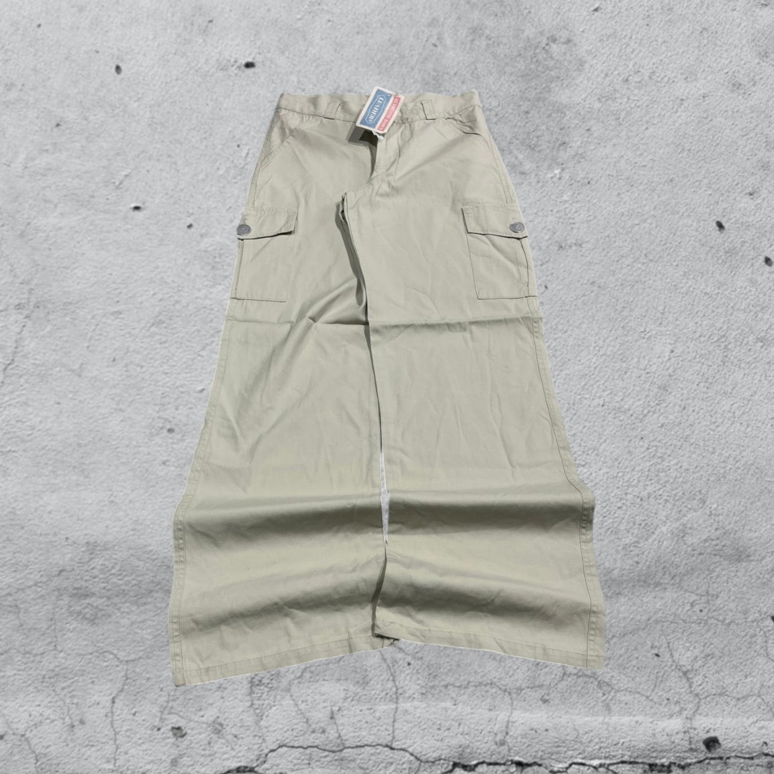 Cotton Cargo Pants Beige Baggy Fit  (M)