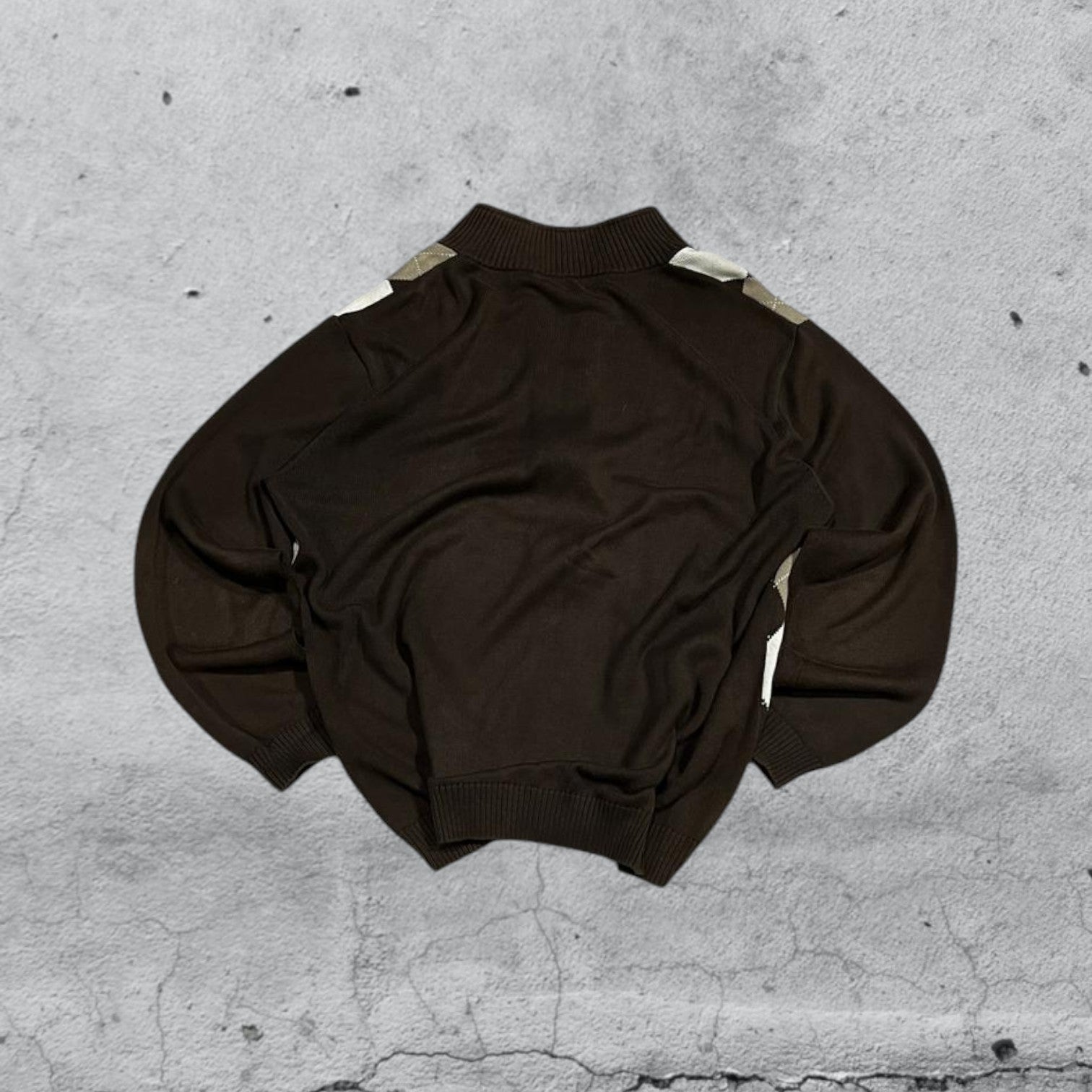 Maglioncino Zip Lacoste a Scacchi Vintage Y2K 90s 00s American Style Hip-Hop (XXL)