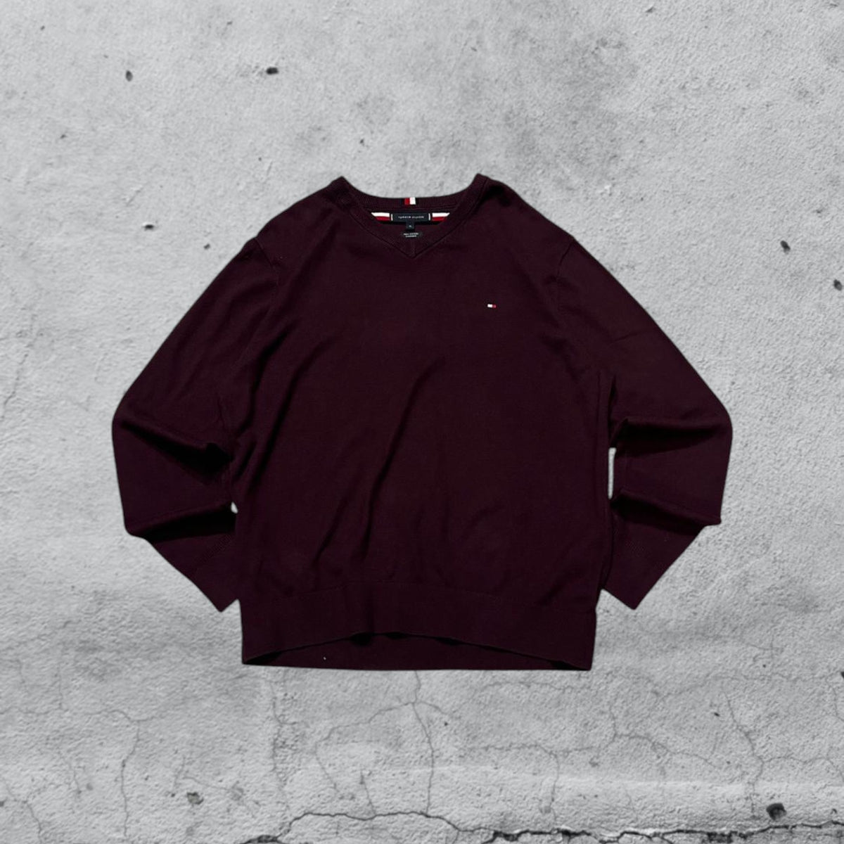 Sweater Tommy Hilfiger - Maglione Rosso Vintage Y2K 90s 00s American Style Hip-Hop (XL)