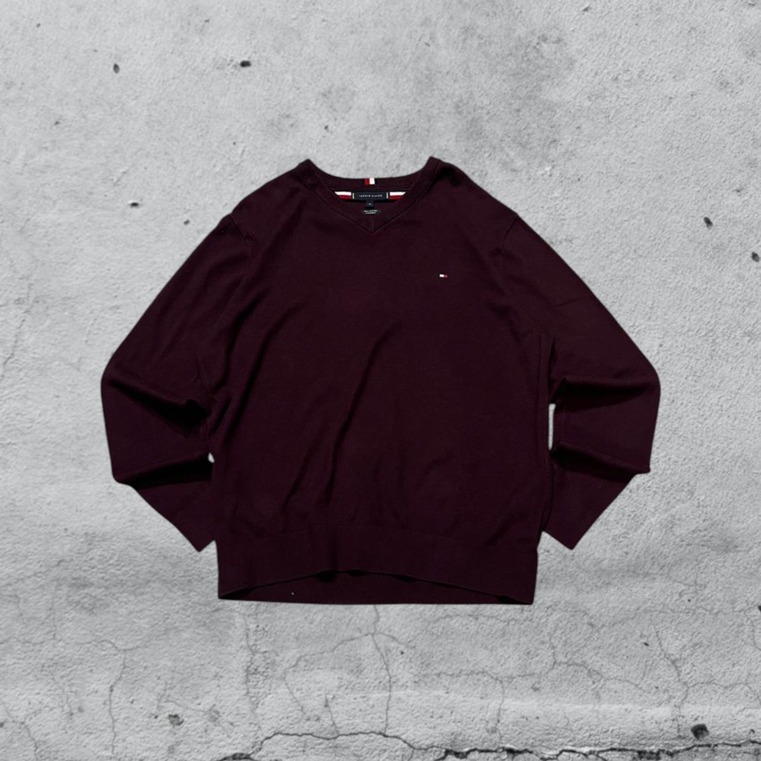 Sweater Tommy Hilfiger - Maglione Rosso Vintage Y2K 90s 00s American Style Hip-Hop (XL)