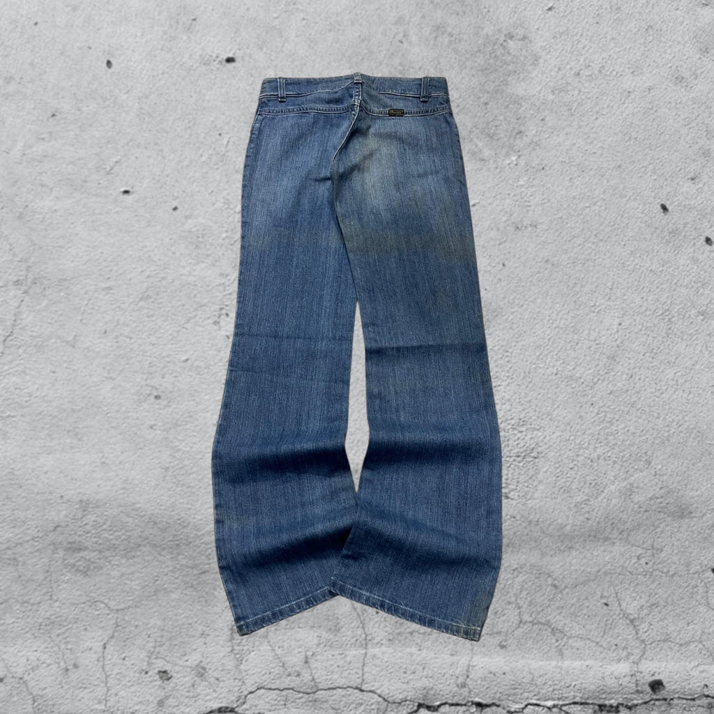 Denim Jeans Wrangler Blu Bootcut Baggy Fit (XS)