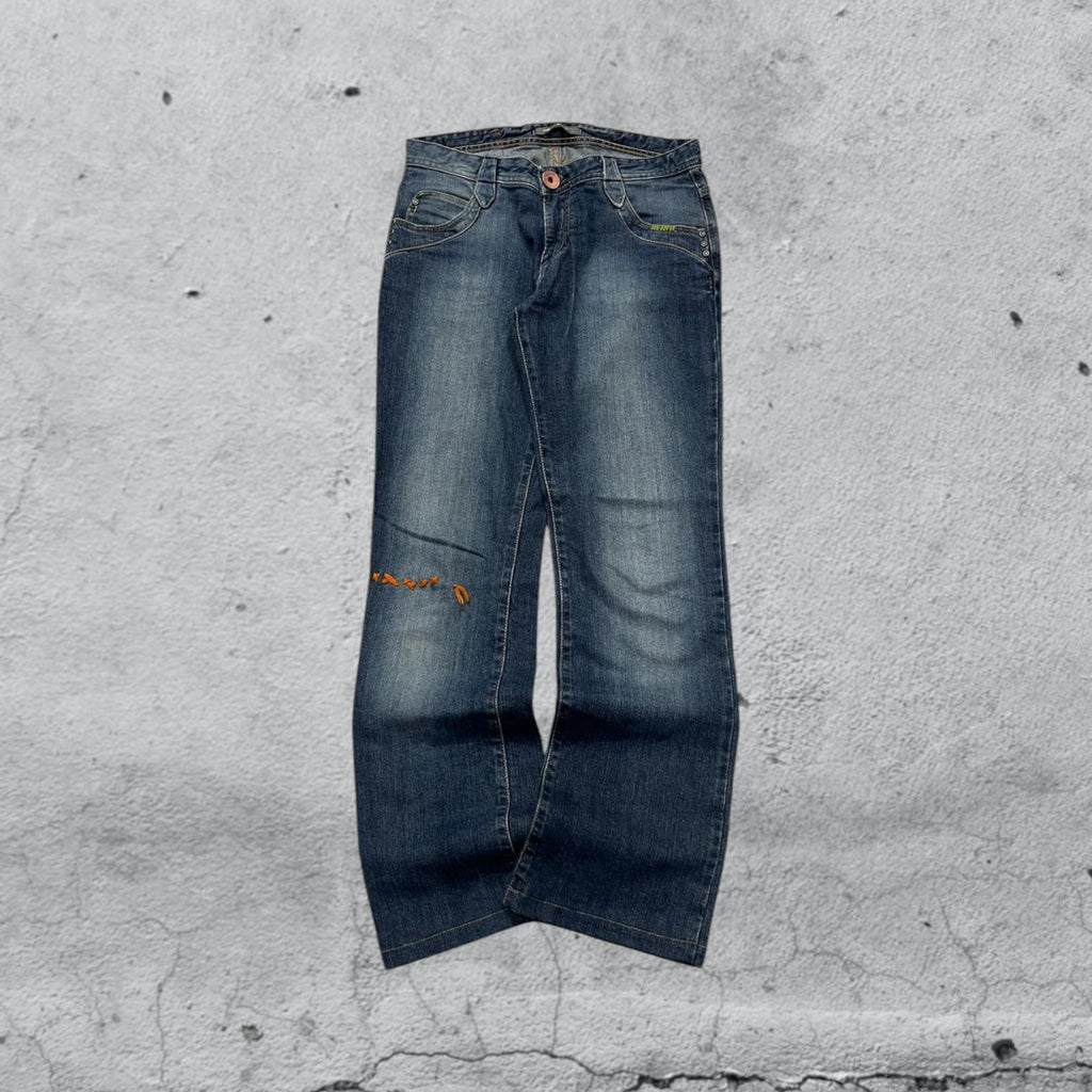 Denim Jeans Embroidered Straight Fit  (M)