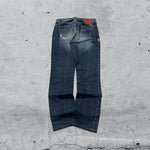 Denim Jeans Embroidered Straight Fit Vintage Y2K 90s 00s American Style Hip-Hop (M)