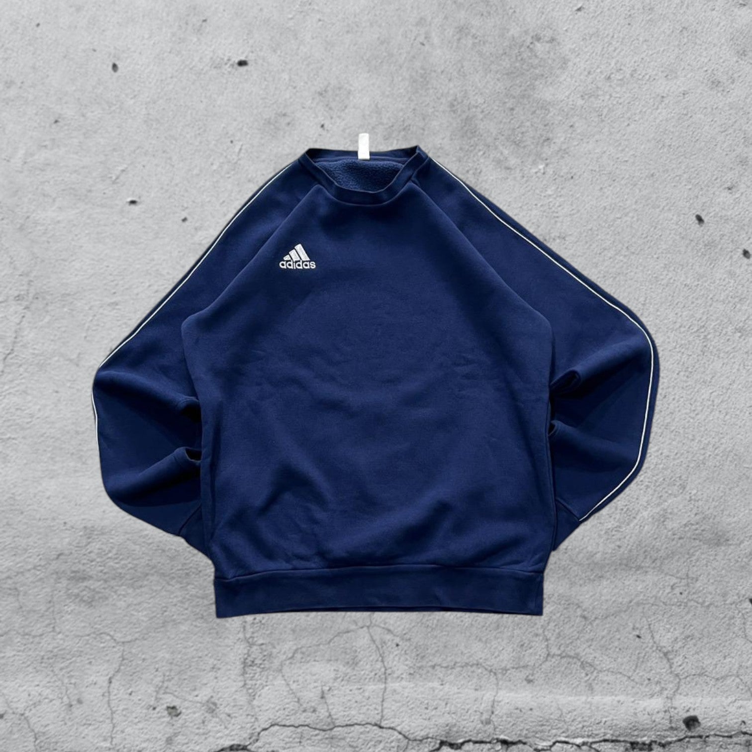 Felpa Adidas Blu Logo Ricamato (M)