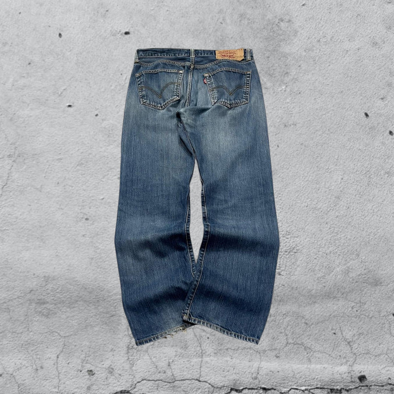Denim Levis 501 Straight Fit Washed Vintage Y2K 90s 00s American Style Hip-Hop (M)