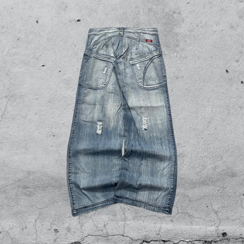 Denim Washed Baggy Fut Particular Vintage Y2K 90s 00s American Style Hip-Hop (M)