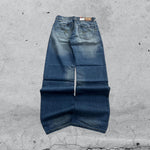 Denim Jeans Washed Embroidered Baggy Fit Vintage Y2K 90s 00s American Style Hip-Hop (S)