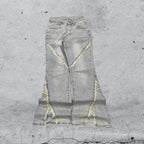 Denim Jeans Baggy Fit Particular Strappi  (XXS)