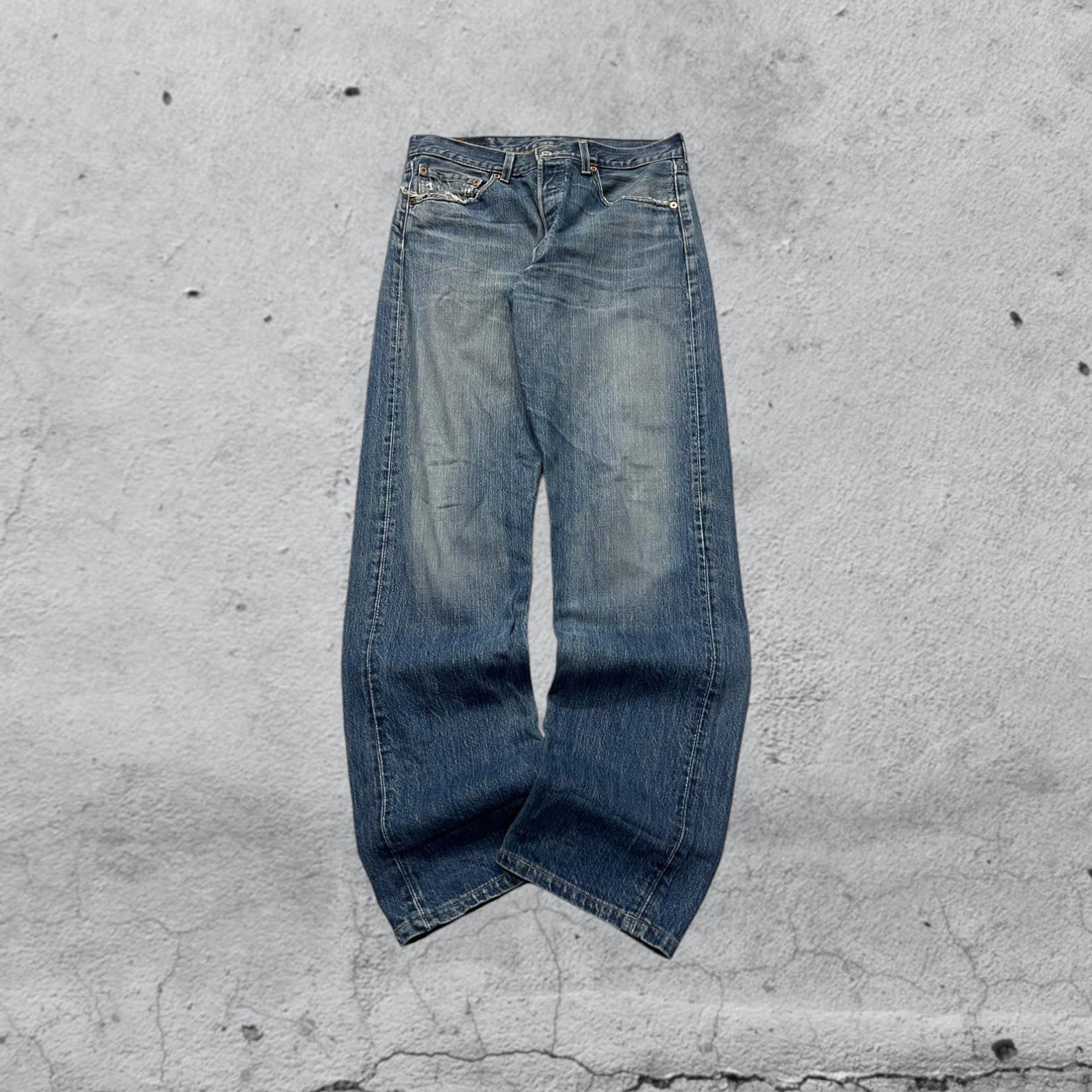 Denim Levis 501 Straight Fit Washed Vintage Y2K 90s 00s American Style Hip-Hop (M)