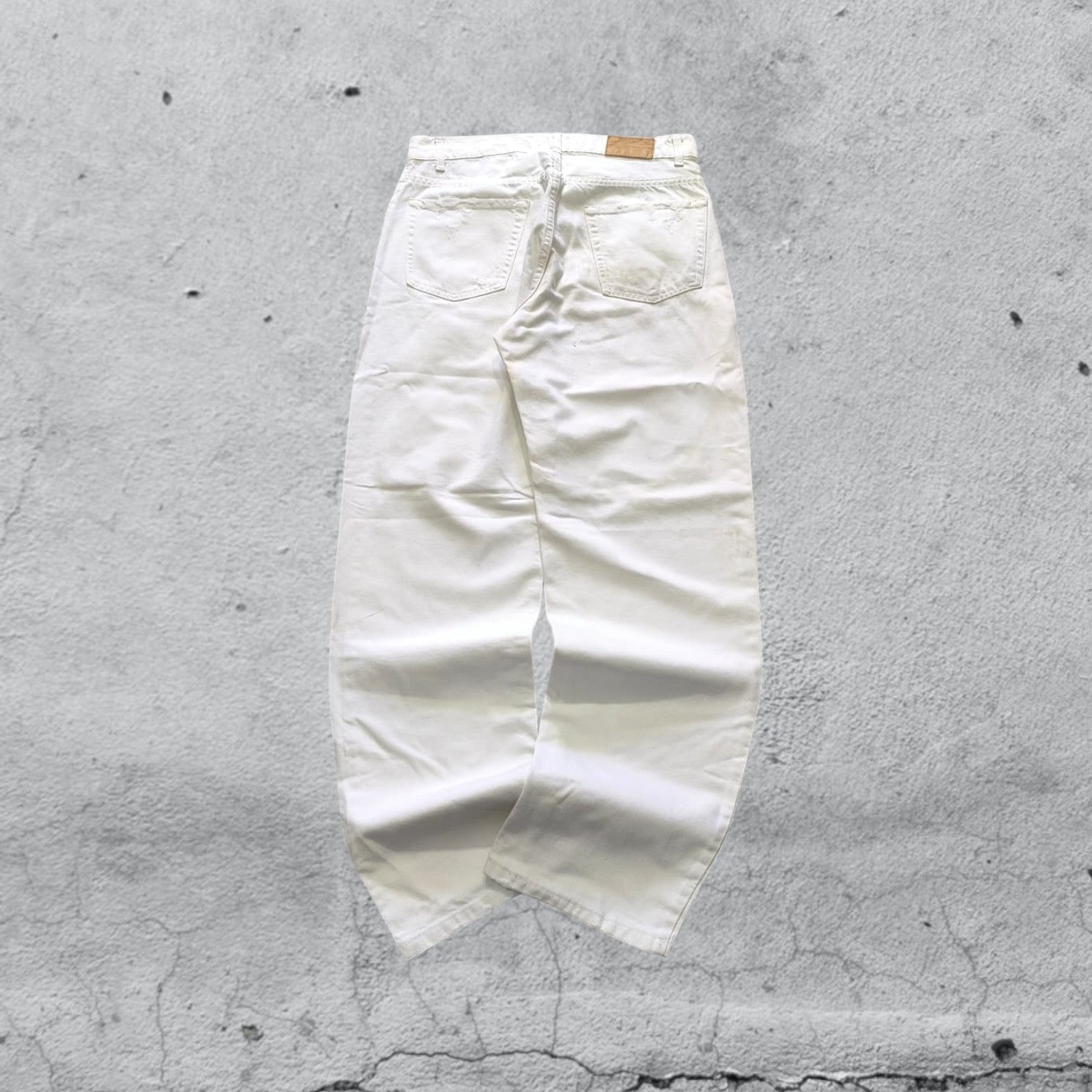 Denim Jeans White Baggy Fit (M)