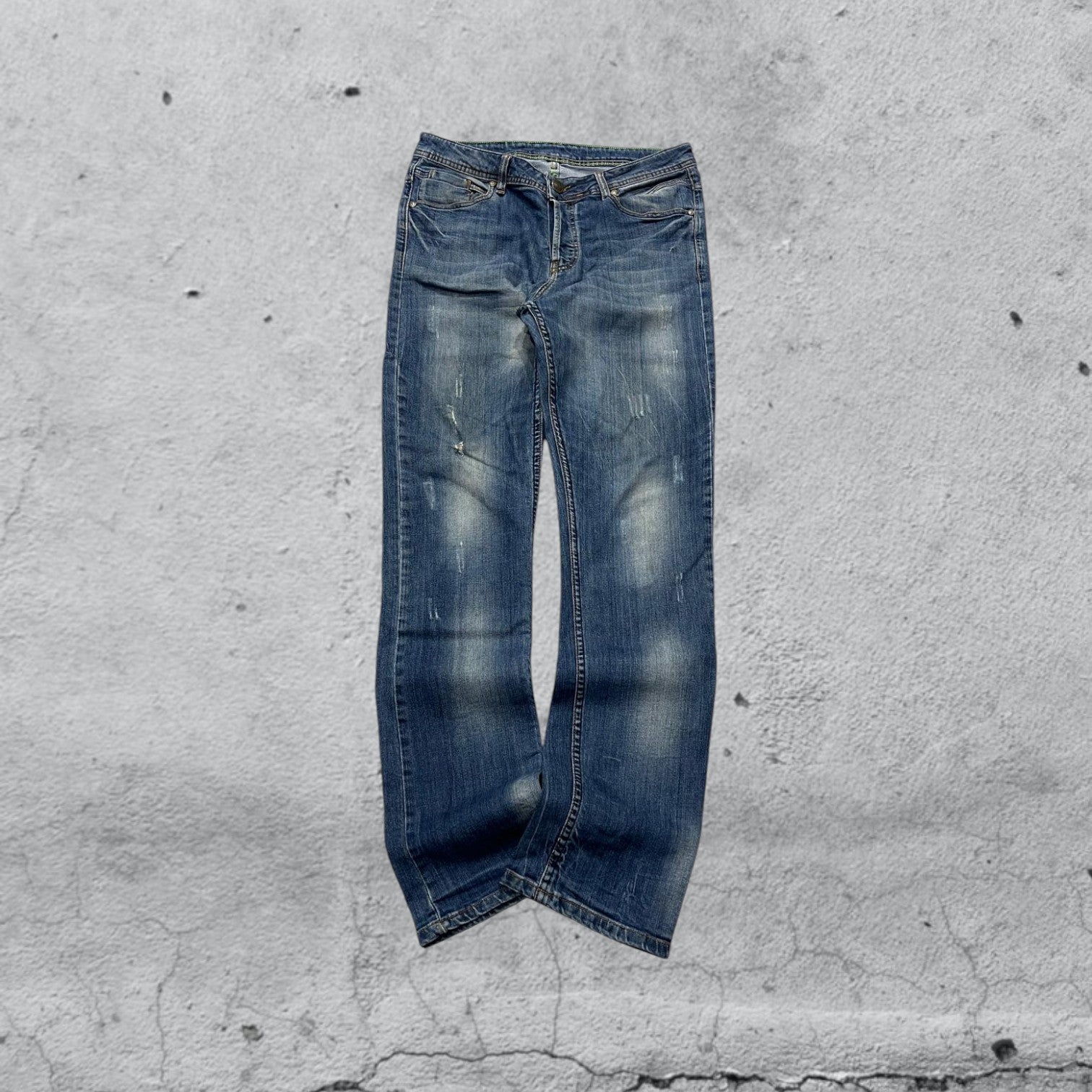 Denim Jeans Versace Straight Fit Washed Vintage Y2K 90s 00s American Style Hip-Hop (M)