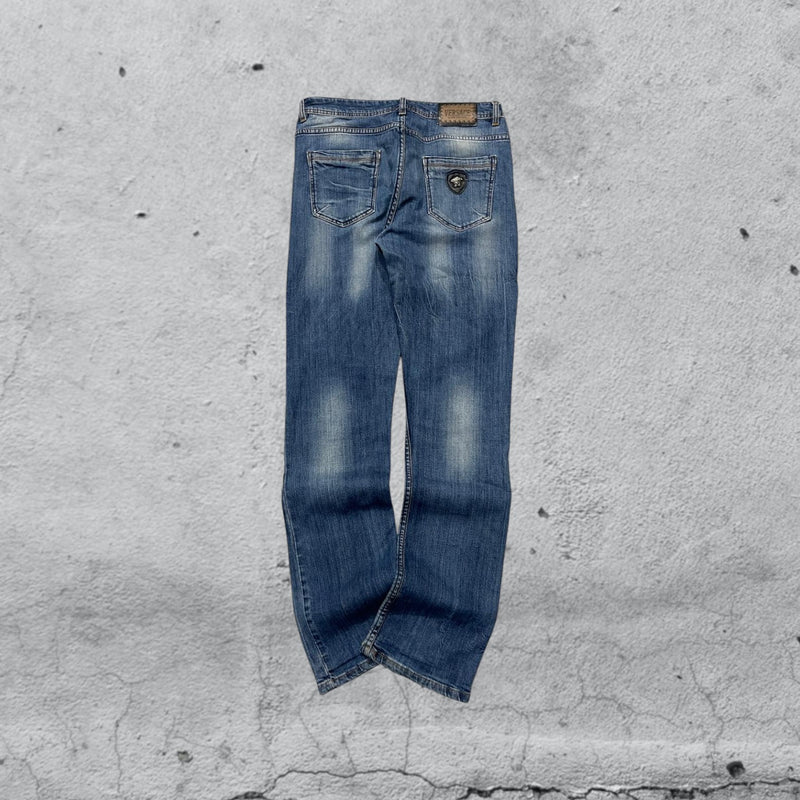Denim Jeans Versace Straight Fit Washed Vintage Y2K 90s 00s American Style Hip-Hop (M)