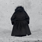 Cappotto Lungo con Pelliccia Pelle Scamosciata (M)