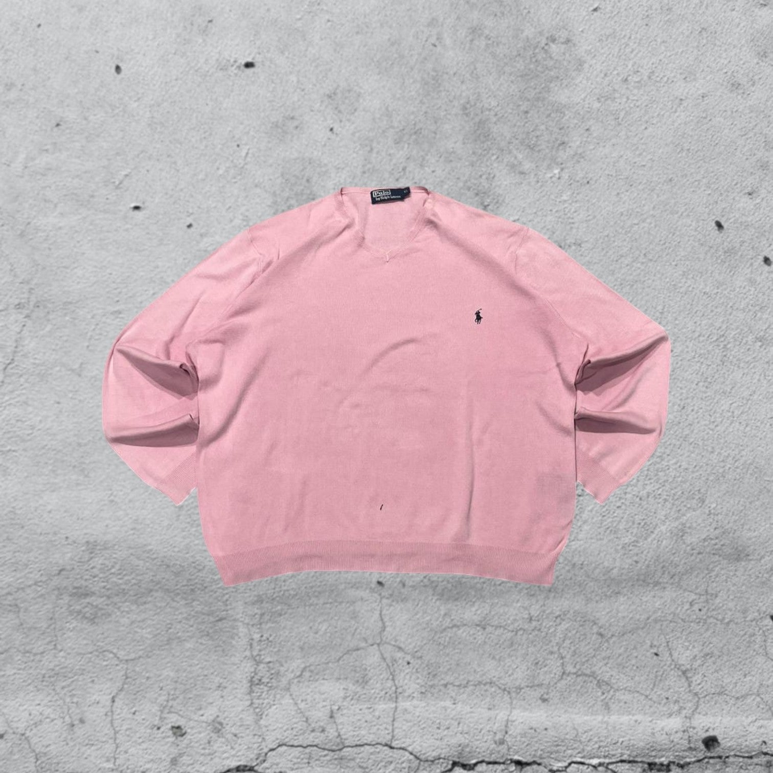 Maglione Ralph Lauren Pullover Scollo a V Vintage Y2K 90s 00s American Style Hip-Hop (XL)