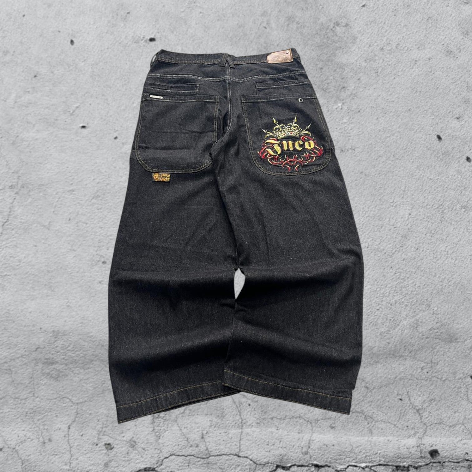 Denim JNCO Jeans Original Super Baggy Fit Embroidered American Hip-Hop (L)