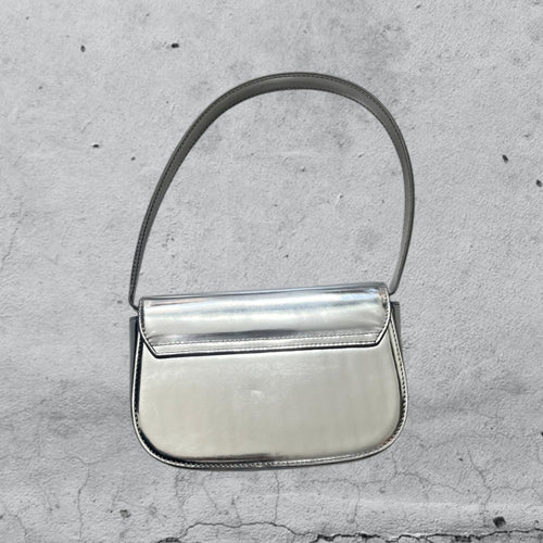 Borsa Diesel Silver da Donna 1DR in Pelle Specchiata color Argento