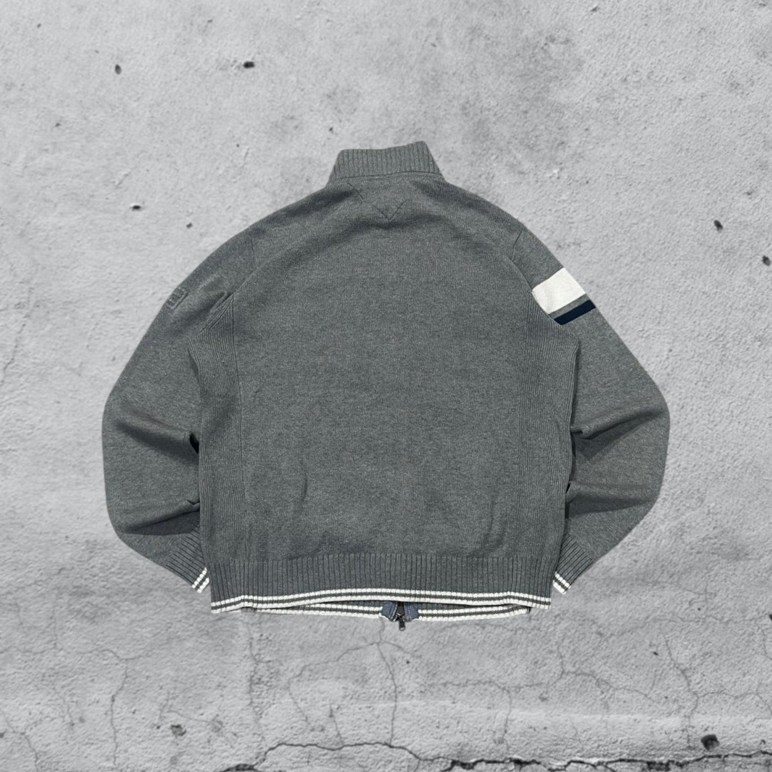 Maglione Tommy Hilfiger Zip Sweater Embroidered Vintage Y2K 90s 00s American Style Hip-Hop (M)