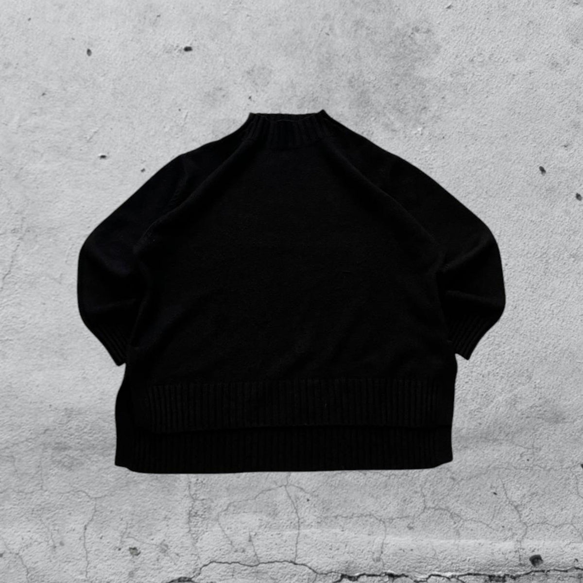 Maglione Mono Colore Nero Vintage Y2K 90s 00s American Style Hip-Hop (S)