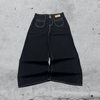 Denim Jeans Black Super Baggy Fit (S)