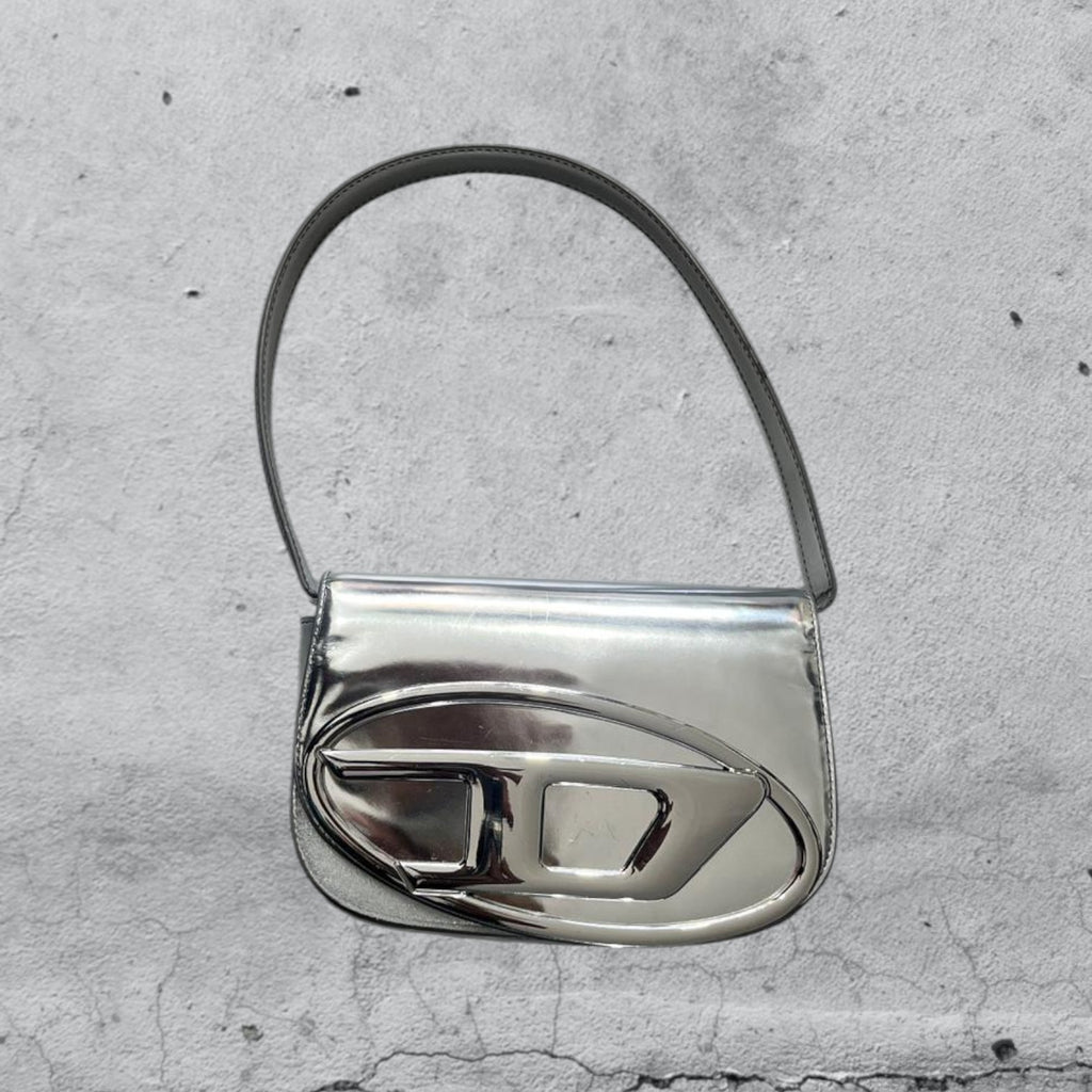 Borsa Diesel Silver da Donna 1DR in Pelle Specchiata color Argento