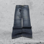 Denim Jeans Washed Embroidered Straight Fit  (S)