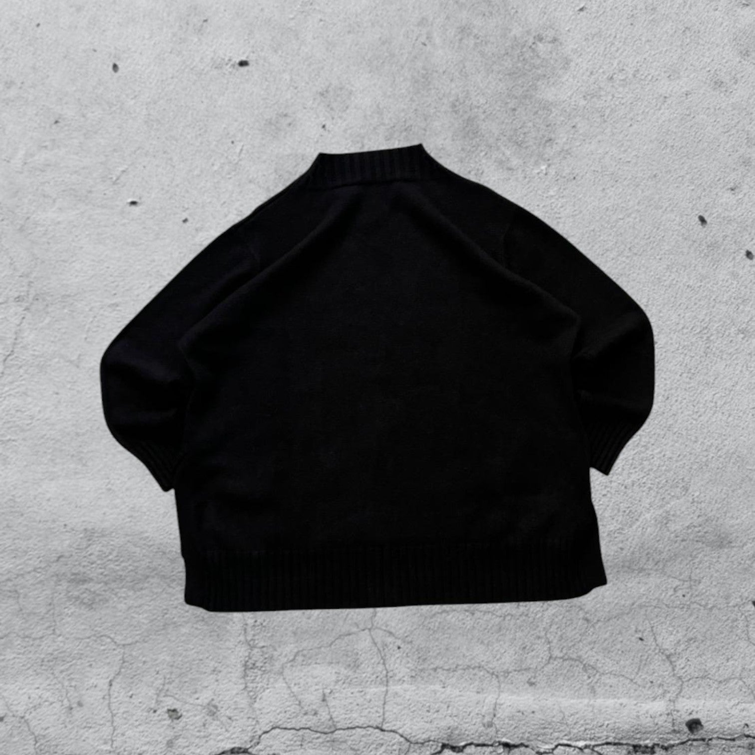 Maglione Mono Colore Nero Vintage Y2K 90s 00s American Style Hip-Hop (S)