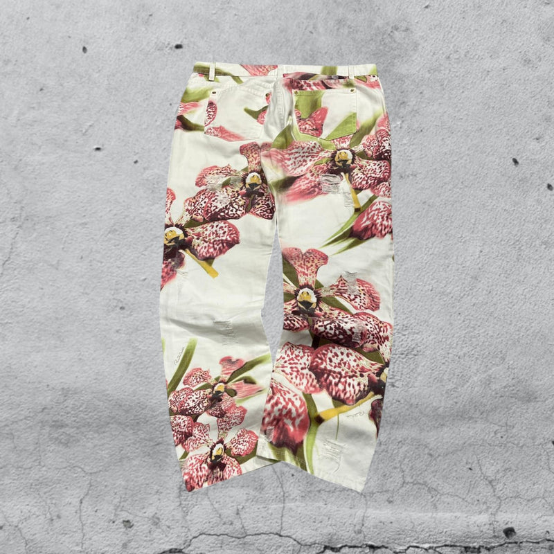 Denim Jeans Roberto Cavalli Floreale  Vintage Y2K 90s 00s American Style Hip-Hop (XL)